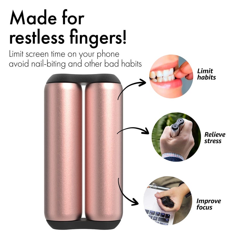ONO Roller - Handheld Fidget Toy for Adults | Help Relieve Stress, Anxiety, Tension | Promotes Focus, Clarity | Compact, Portable Design (Rose Gold, Full Size - Aluminum) - Image 5